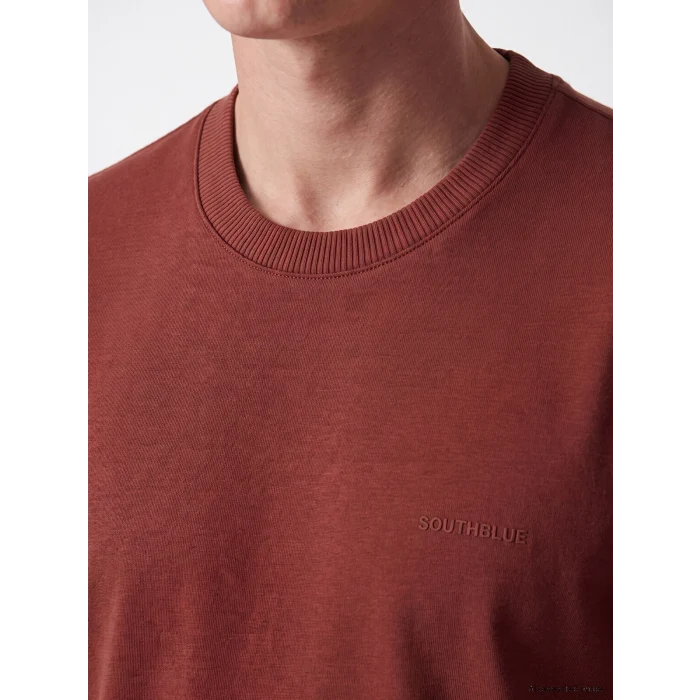 SOUTHBLUE Kahverengi Bisiklet Yaka Erkek Sweatshirt