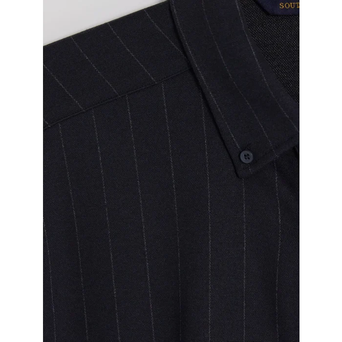 SOUTHBLUE Lacivert Slim Fit Çizgili Erkek Gömlek