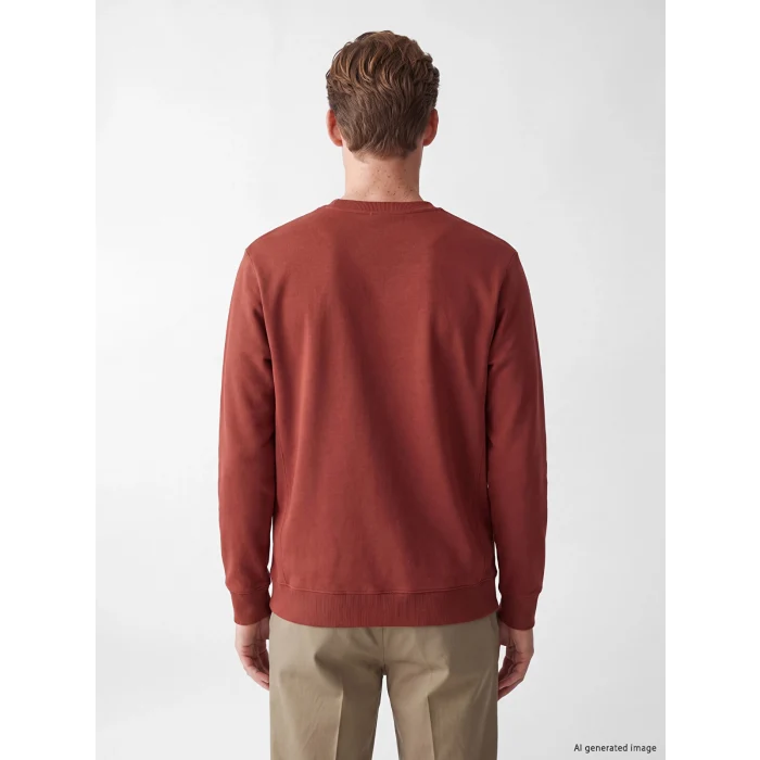 SOUTHBLUE Kahverengi Bisiklet Yaka Erkek Sweatshirt