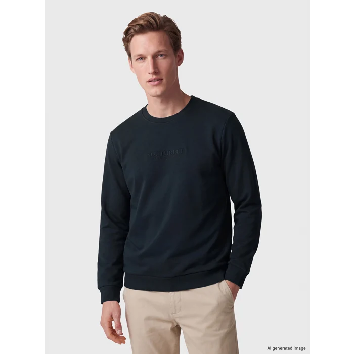 SOUTHBLUE Yeşil Bisiklet Yaka Baskılı Erkek Sweatshirt