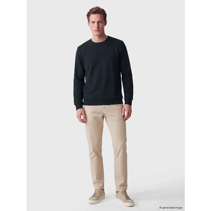 SOUTHBLUE Yeşil Bisiklet Yaka Baskılı Erkek Sweatshirt