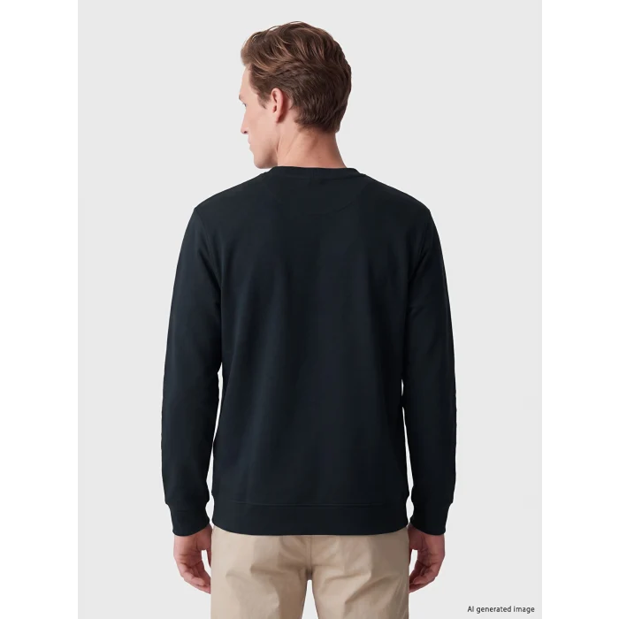 SOUTHBLUE Yeşil Bisiklet Yaka Baskılı Erkek Sweatshirt
