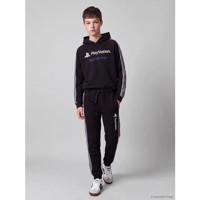 LCW Kids Siyah PlayStation Erkek Çocuk Jogger Eşofman Altı