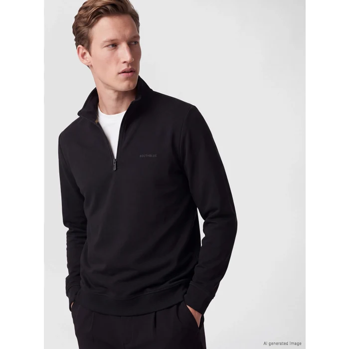 SOUTHBLUE Lacivert  Dik Yaka Erkek Sweatshirt