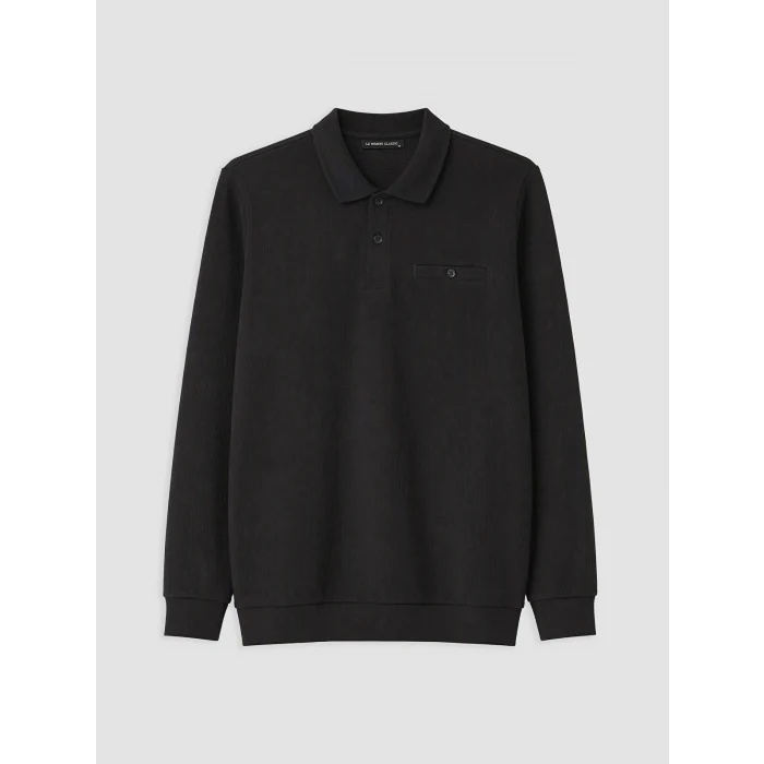 LCWAIKIKI Classic Antrasit Polo Yaka Erkek Sweatshirt
