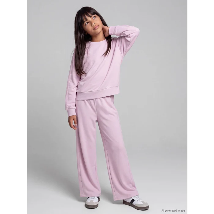 LCW Kids Lila Kız Çocuk Soft Touch Eşofman Takım
