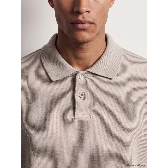 LCW Vision Bej Polo Yaka Erkek Sweatshirt