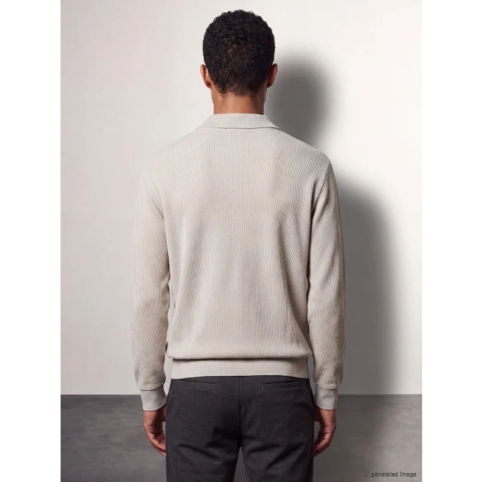 LCW Vision Bej Polo Yaka Erkek Sweatshirt