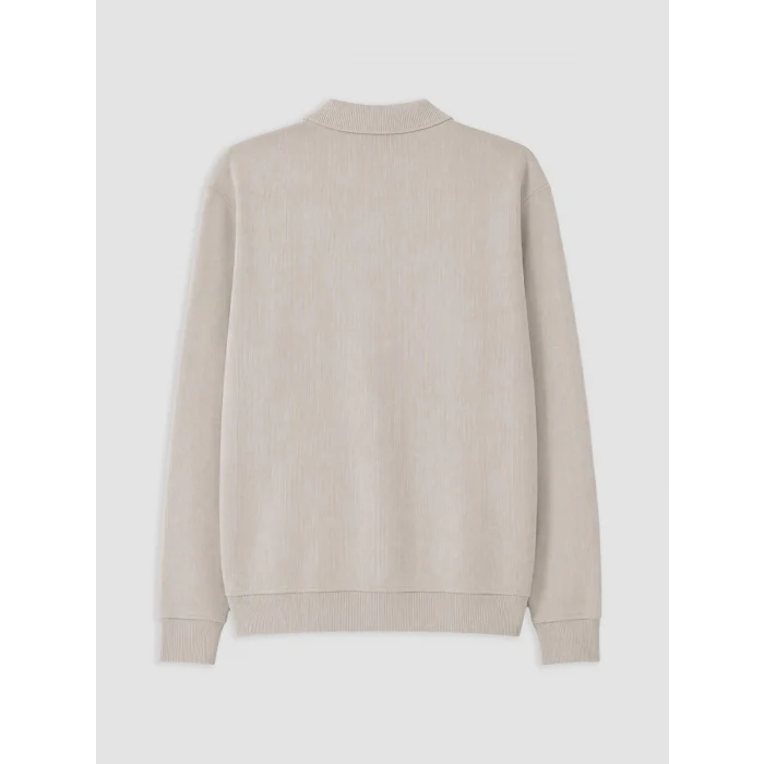 LCW Vision Bej Polo Yaka Erkek Sweatshirt