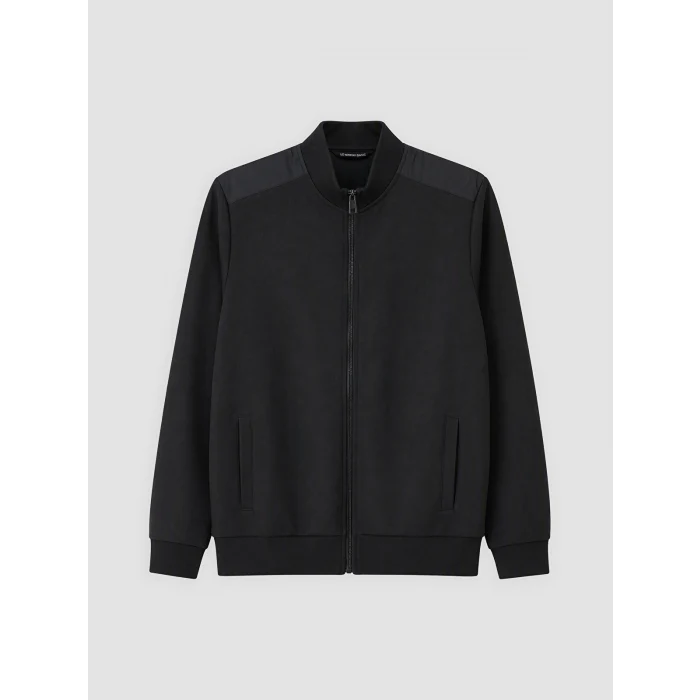 LCWAIKIKI Classic Siyah Dik Yaka Erkek Fermuarlı Sweatshirt