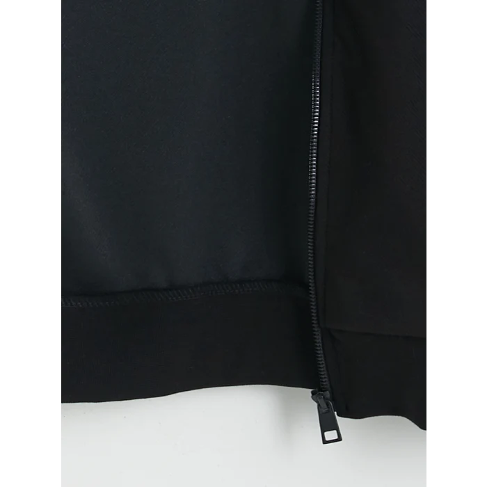 LCWAIKIKI Classic Siyah Dik Yaka Erkek Fermuarlı Sweatshirt