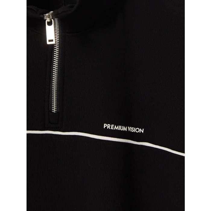 LCW Vision Siyah Dik Yaka Erkek Kalın Sweatshirt