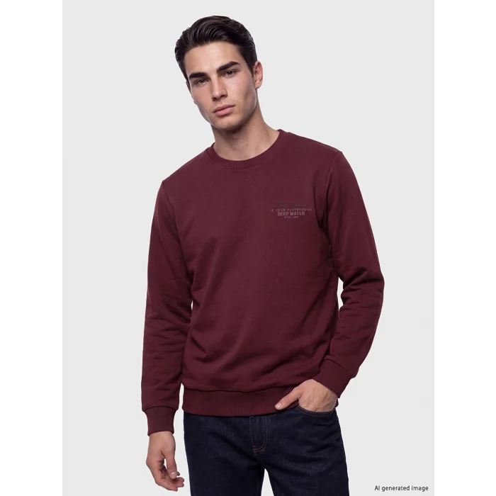 LCWAIKIKI Classic Gri Bisiklet Yaka Kalın Erkek Sweatshirt