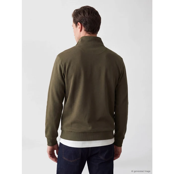 LCWAIKIKI Classic Haki Dik Yaka Erkek Kalın Sweatshirt