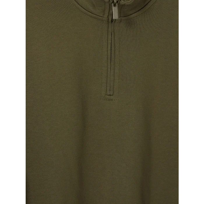 LCWAIKIKI Classic Haki Dik Yaka Erkek Kalın Sweatshirt