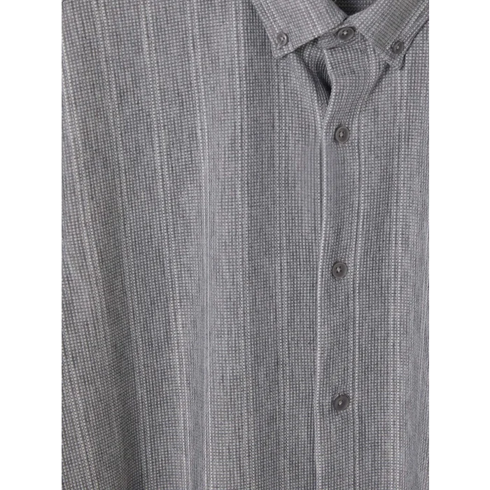 LCW Vision Gri Slim Fit Çizgili Erkek Gömlek