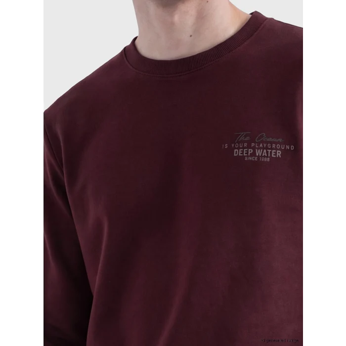 LCWAIKIKI Classic Mürdüm Bisiklet Yaka Baskılı Erkek Sweatshirt