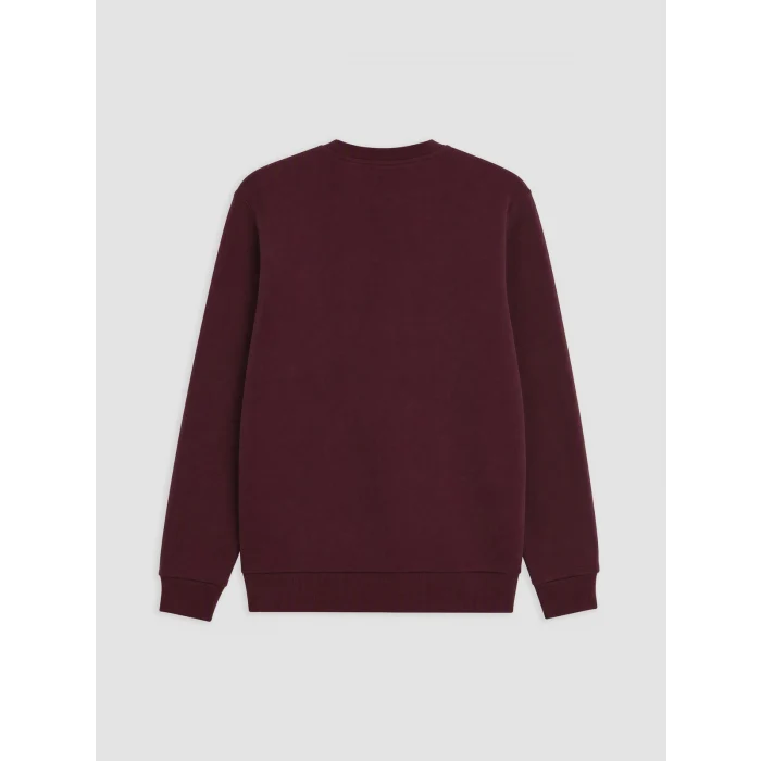 LCWAIKIKI Classic Mürdüm Bisiklet Yaka Baskılı Erkek Sweatshirt