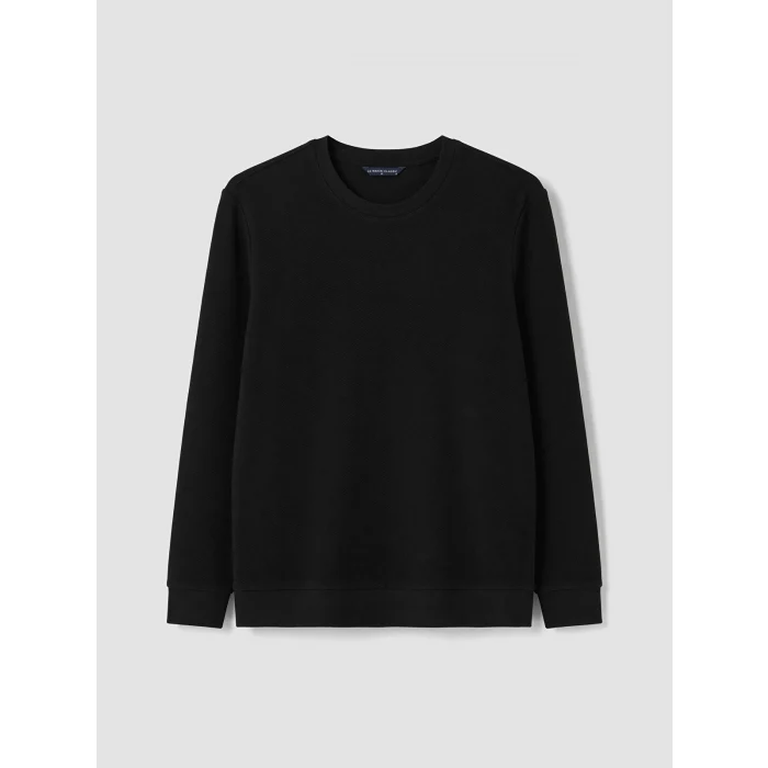 LCWAIKIKI Classic Siyah Bisiklet Yaka Erkek Sweatshirt