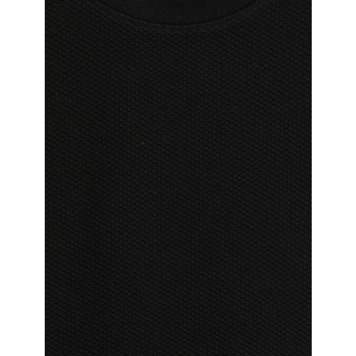 LCWAIKIKI Classic Siyah Bisiklet Yaka Erkek Sweatshirt