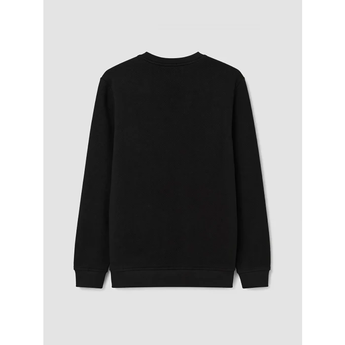 LCWAIKIKI Classic Siyah Bisiklet Yaka Erkek Sweatshirt