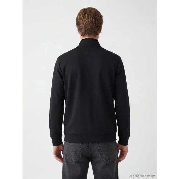 SOUTHBLUE Siyah  Dik Yaka Erkek Sweatshirt