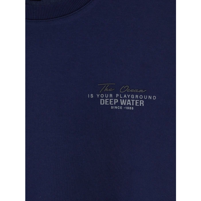 LCWAIKIKI Classic Lacivert Bisiklet Yaka Erkek Kalın Sweatshirt