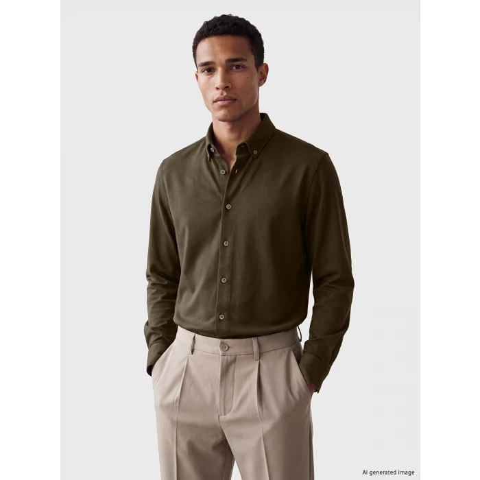 LCW Vision Haki Slim Fit Erkek Gömlek