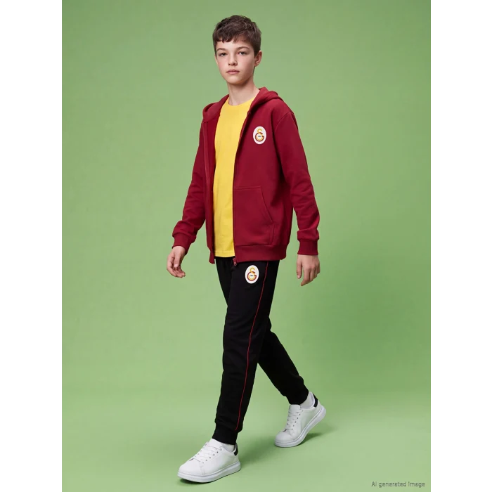 LCW Kids Siyah Galatasaray Erkek Çocuk Eşofman Altı
