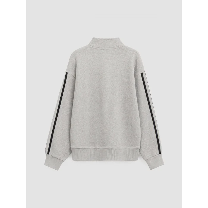LCW Kids Gri Dik Yaka Kız Çocuk Kalın Sweatshirt