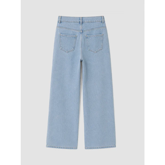LCW Kids Mavi Wideleg Taşlı Kız Çocuk Jean Pantolon