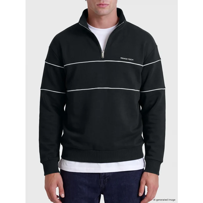 LCW Vision Yeşil Dik Yaka Erkek Kalın Sweatshirt