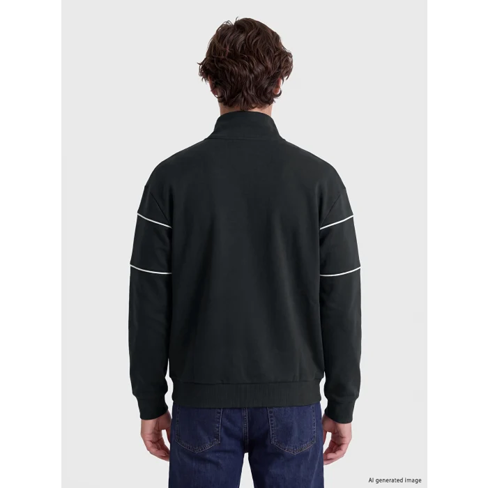 LCW Vision Yeşil Dik Yaka Erkek Kalın Sweatshirt