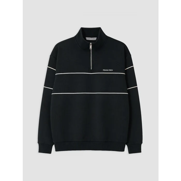 LCW Vision Yeşil Dik Yaka Erkek Kalın Sweatshirt