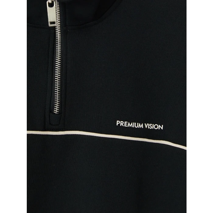 LCW Vision Yeşil Dik Yaka Erkek Kalın Sweatshirt