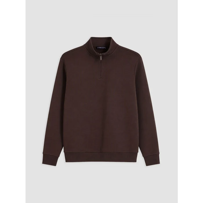 LCWAIKIKI Classic Kahverengi Dik Yaka Erkek Kalın Sweatshirt