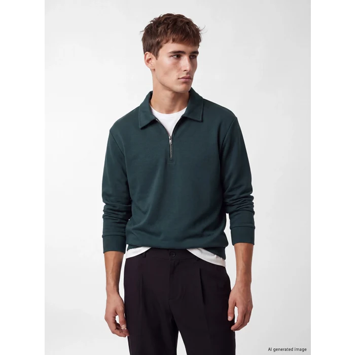 LCW Vision Petrol Polo Yaka Erkek Sweatshirt
