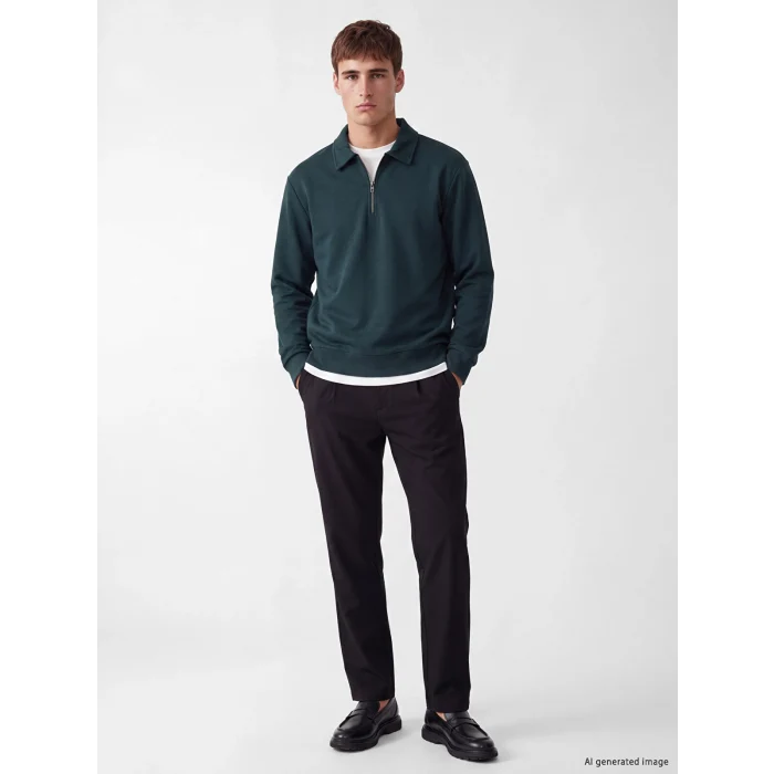 LCW Vision Petrol Polo Yaka Erkek Sweatshirt