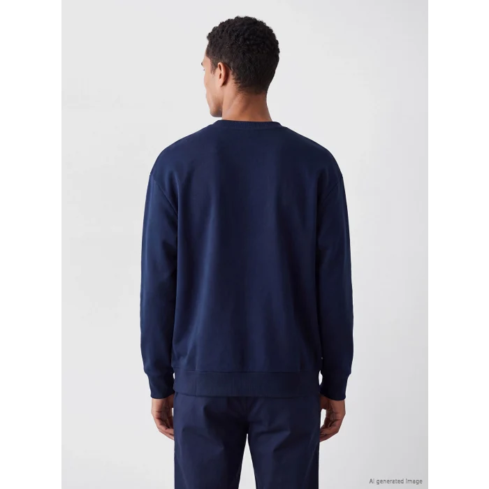 LCW Vision Lacivert Bisiklet Yaka Erkek Sweatshirt