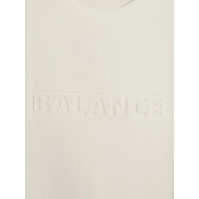 LCWAIKIKI Classic Beyaz Bisiklet Yaka Kabartma Baskılı Erkek Sweatshirt