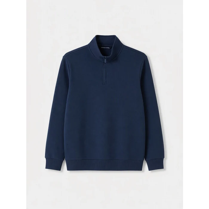 LCWAIKIKI Classic Lacivert Dik Yaka Erkek Kalın Sweatshirt