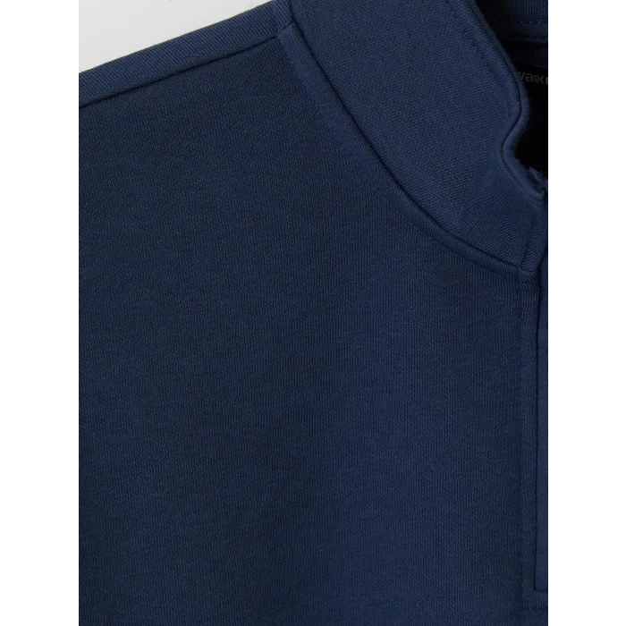 LCWAIKIKI Classic Lacivert Dik Yaka Erkek Kalın Sweatshirt