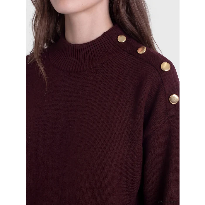 LCW Modest Bordo Yarım Balıkçı Yaka Kadın Triko Tunik