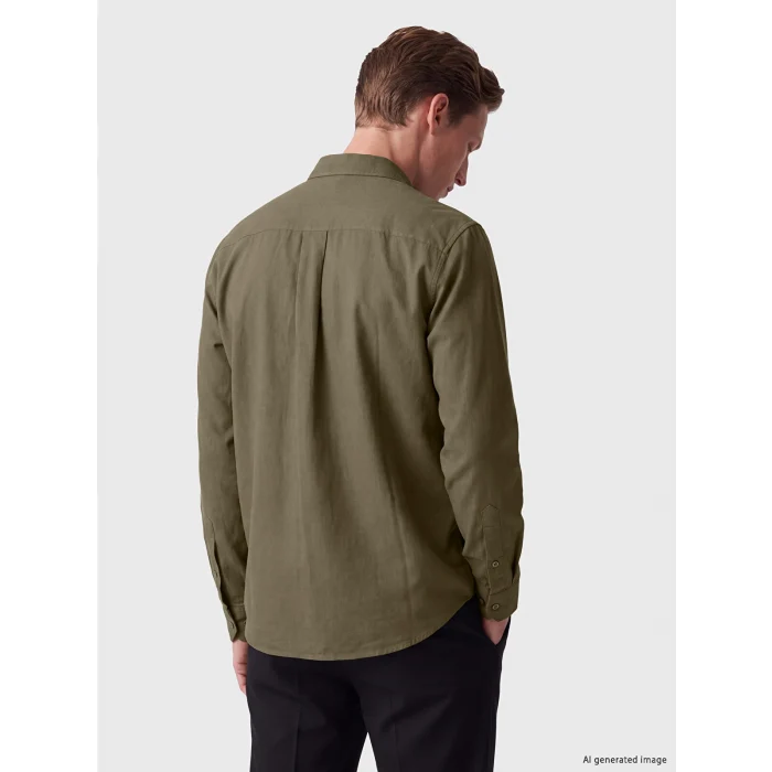 SOUTHBLUE Haki Regular Fit Gabardin Erkek Gömlek