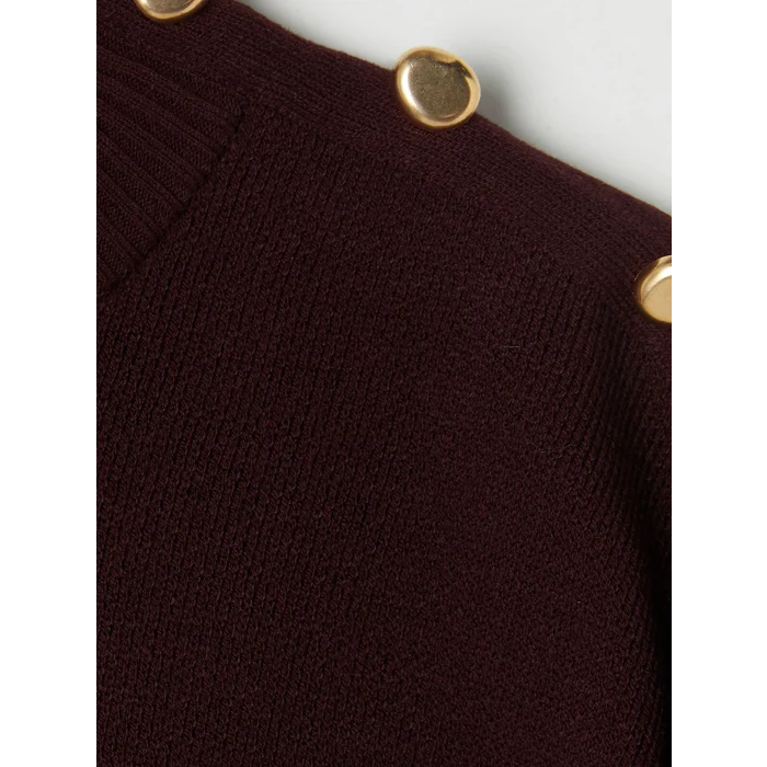 LCW Modest Bordo Yarım Balıkçı Yaka Kadın Triko Tunik