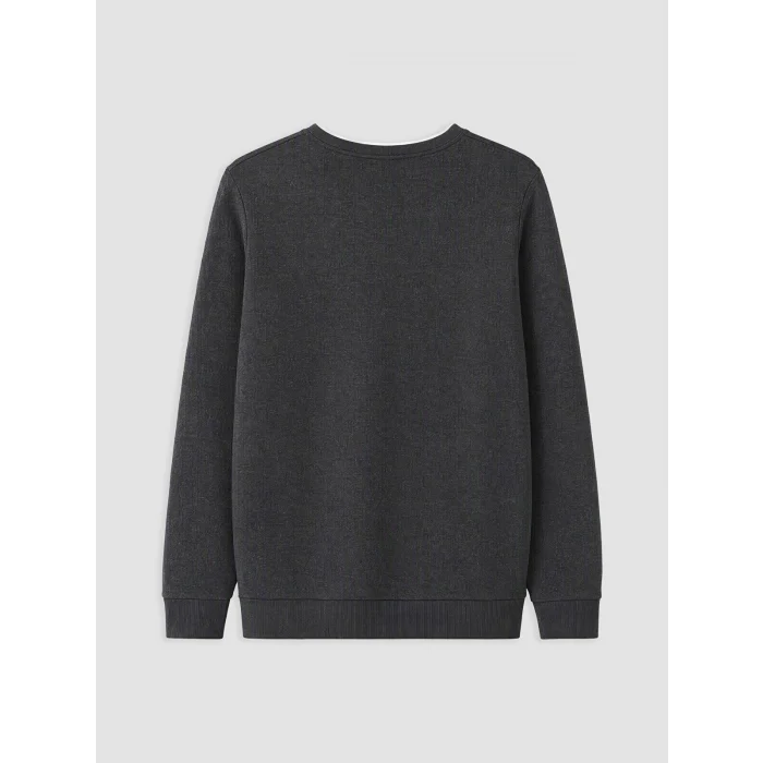 LCWAIKIKI Classic Siyah Bisiklet Yaka Erkek Sweatshirt