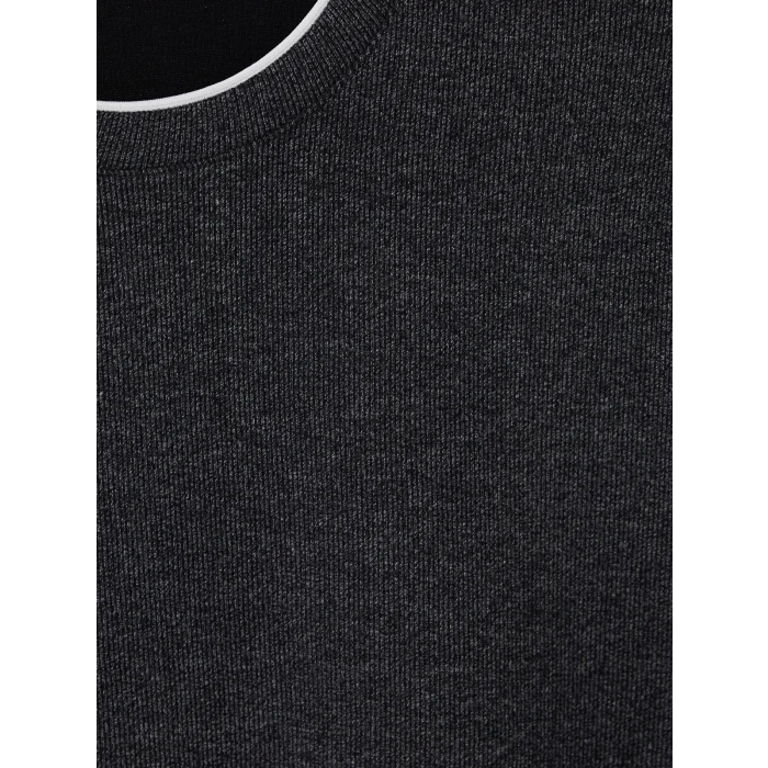 LCWAIKIKI Classic Siyah Bisiklet Yaka Erkek Sweatshirt