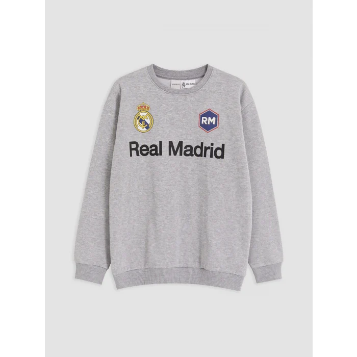 LCW Kids Gri Real Madrid Erkek Çocuk Sweatshirt