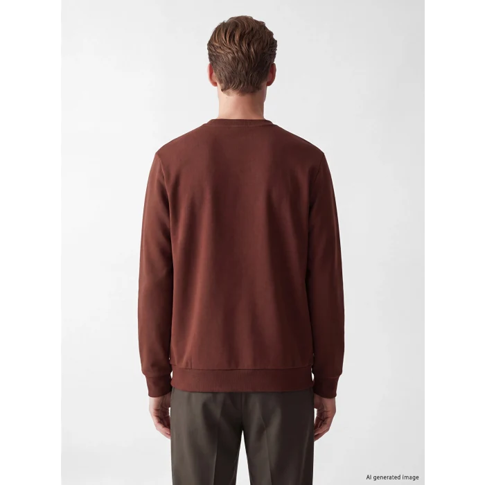 SOUTHBLUE Kahverengi Bisiklet Yaka Kalın Erkek Sweatshirt