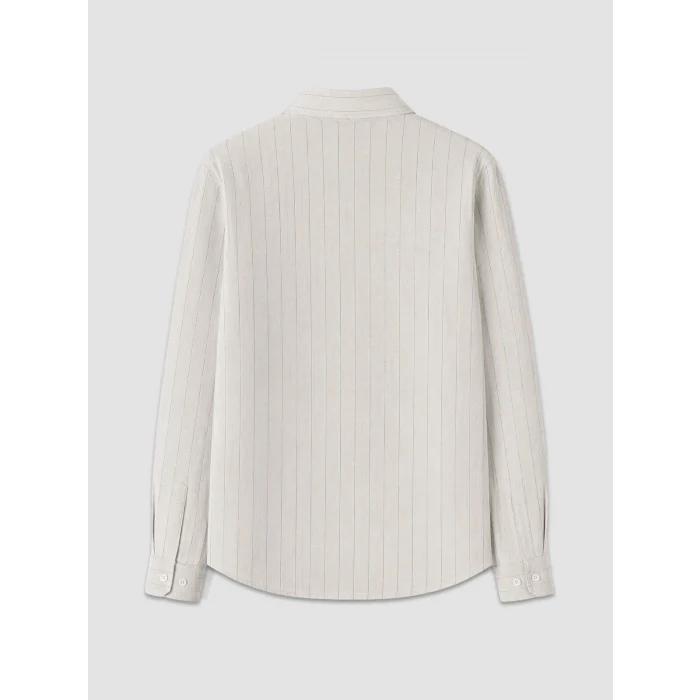 SOUTHBLUE Beyaz Slim Fit Çizgili Erkek Gömlek